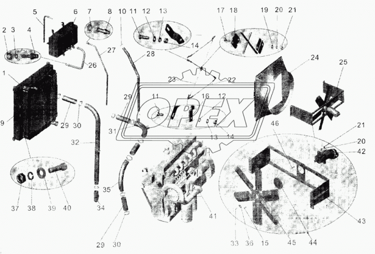 103-1301010 Радиатор водяной МАЗ-103,104 (дв.OМ906LA,Deutz.ММЗ Д-260.5Е2.71); 3-х рядн. медный ШААЗ